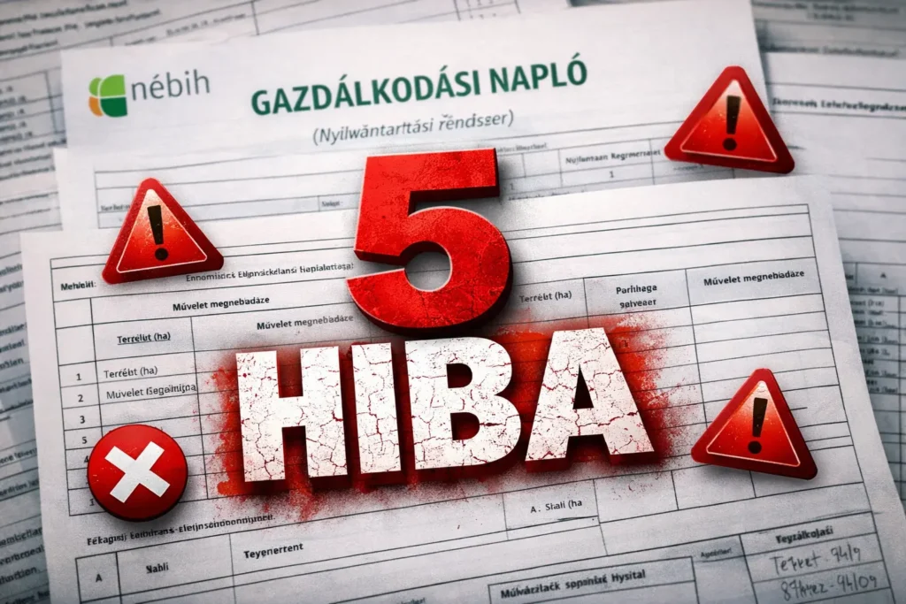 A gazdálkodási naplóban tipikus visszatérő hibákat találunk